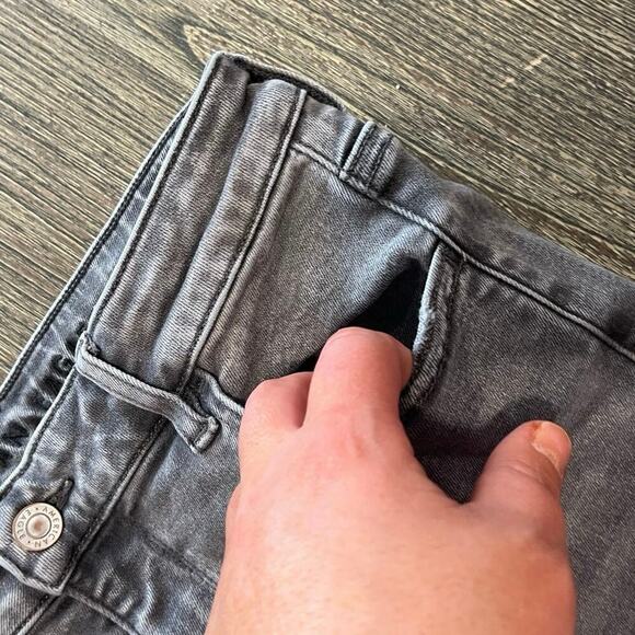 American Eagle Hi-Rise Jegging Jeans Super Stretch Distressed Denim Grey Size 10 - Picture 4 of 12